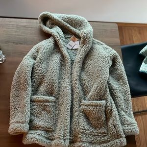 Brand new Eddie Bauer plush cardigan with hood